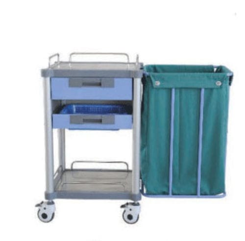 医用带行李架推车 - Tianjin Kangli Medical Instrument - 1 屉式 / 1 袋式 / 塑料