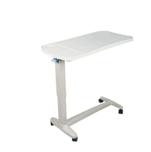 升降床边桌 - ABS - Tianjin Kangli Medical Instrument - 带滑轮 / 液压