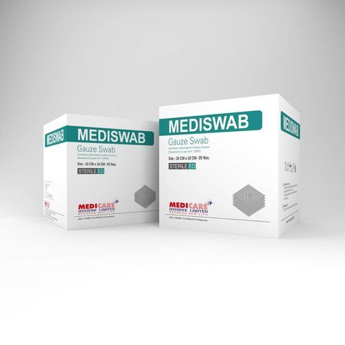 棉质纱布垫 - Mediswab - Medicare Hygiene Ltd., - 无菌 / 低变应原 / 吸水