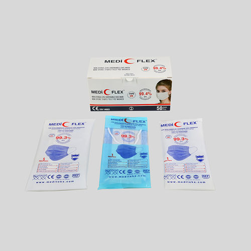 三层叠式医疗护理口罩 - 1212 series - Mediteks A.Ş. - 可调节 / 一次性