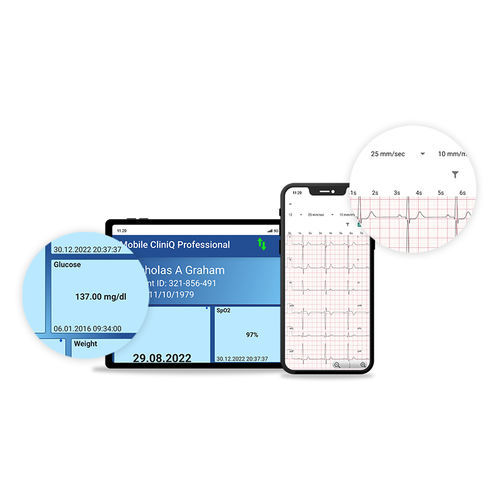 监护安卓应用程序 - Mobile-CliniQ® - Aerotel Medical Systems - 记录 / 带心电图 / 心脏