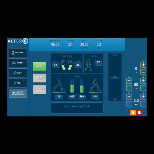 物理疗法软件 - STRIDE SMART - AlterG - 报告 / 记录 / 医用