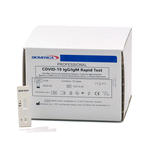 COVID-19新冠病毒快速诊断检测 - 1507A-50 - BIOMERICA  - IgG免疫球蛋白G / 免疫球蛋白M / SARS-COV-2