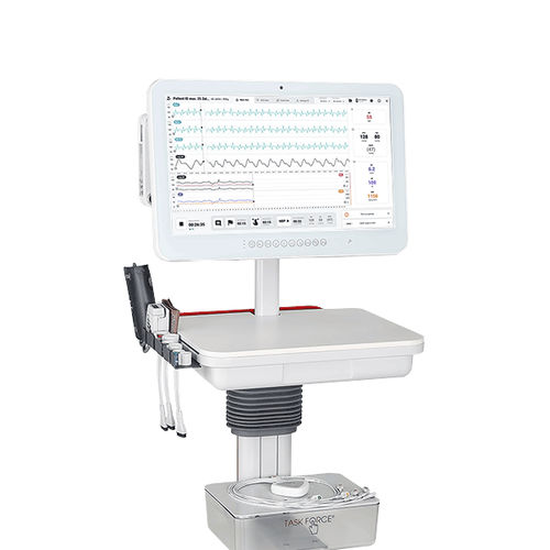 持续血压病人监护仪 - Task Force® Touch CARDIO - CNSystems Medizintechnik - 滑轮 / 一体化工作站 / ECG