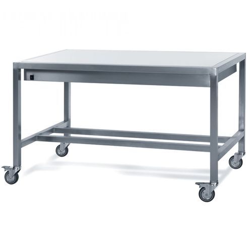 工作桌 - ER-120 series - ERYIGIT Medical Devices  - 长方形 / 滑轮 / 不锈钢