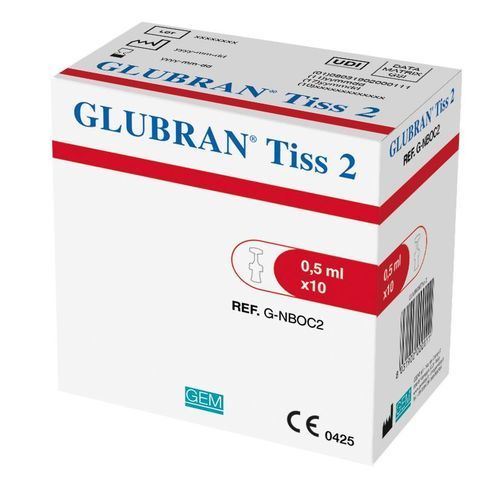 皮肤闭合手术组织粘合剂 - Glubran Tiss 2 - GEM - 2-氰基丙烯酸丁酯 / 2-氰基丙烯酸辛酯