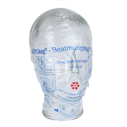 口对口复苏罩 - AERObag® - HBT01-V-S5x5 - HUM - Gesellschaft für Homecare und Medizintechnik - 聚丙烯 / 一次性 / 透明