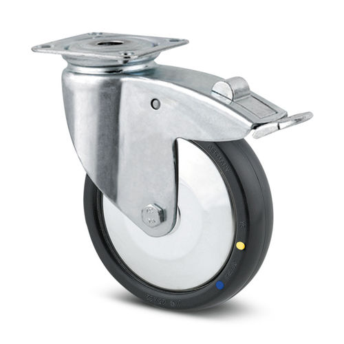 防静电轮子 - 014000137 - Hupfer Metallwerke GmbH & Co. KG - 带制动装置 / 不锈钢 / 旋转