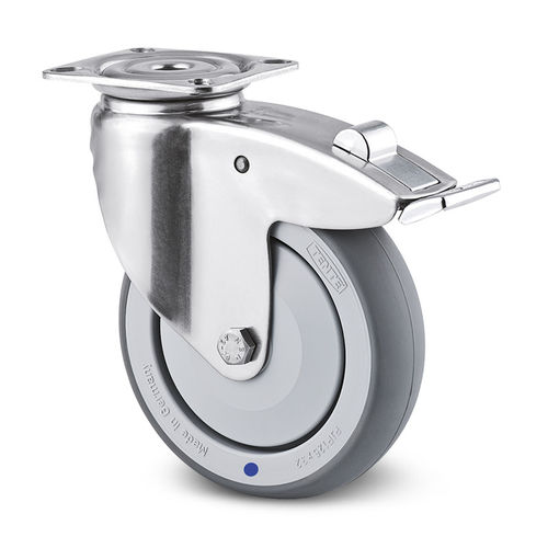 带制动装置轮子 - 014000120 - Hupfer Metallwerke GmbH & Co. KG - 不锈钢 / 旋转