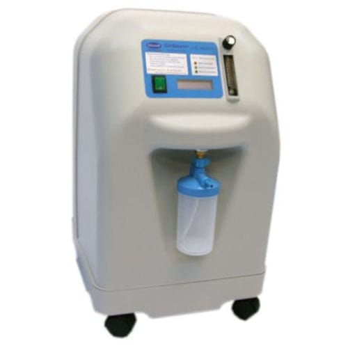 医用氧气浓缩器 - OxyBreath 10 - Kare Medical and Analytical Devices - 带滑轮 / 持续流量 / 1个存储罐