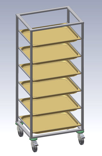 模块化搁板货架 - RW-4 - KUGEL medical GmbH & Co. KG/库尔医疗技术 - 用于容器 / 移动式 / 不锈钢