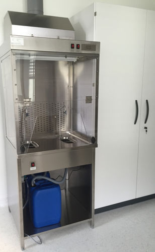 福尔马林操作工作站 - FDS-760W - KUGEL medical GmbH & Co. KG/库尔医疗技术 - 带水槽 / 带有保护罩 / 岛台式