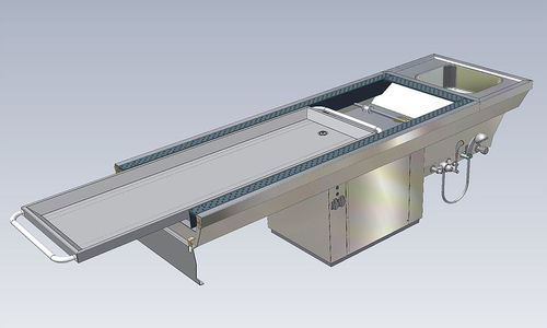 法医用尸检台 - STV 10/850-ROLL-IN - KUGEL medical GmbH & Co. KG/库尔医疗技术 - 解剖 / 尸体清洗 / 移动式