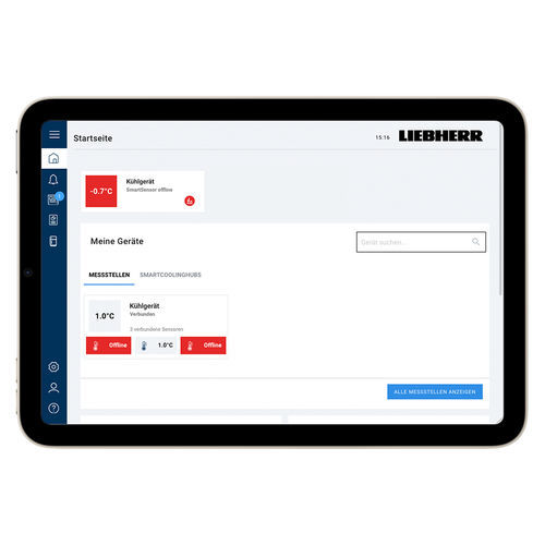 实验室监控系统 - SmartMonitoring - Liebherr - 带触摸屏