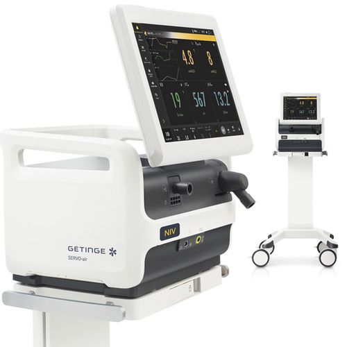 重症监护呼吸机 - Servo-air® NIV - Getinge - 非侵入性 / 带滑轮 / 触摸屏