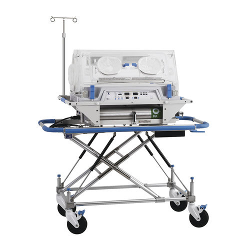 运输新生儿保育箱 - TI-2000 - Ningbo David Medical Device - 带滑轮 / 可调高度 / 带4个操作窗口