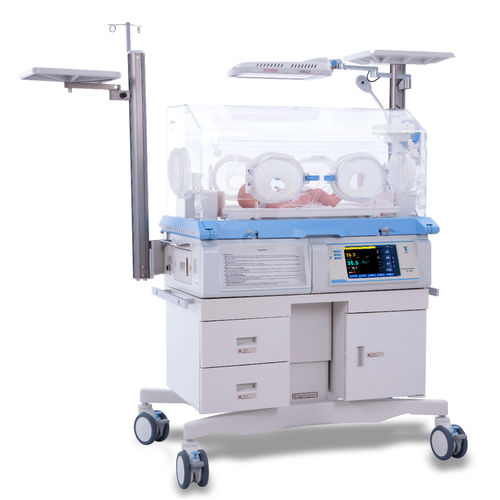 带滑轮保育箱 - YP-800C - Ningbo David Medical Device - 带触摸屏 / 带光疗灯 / 带秤