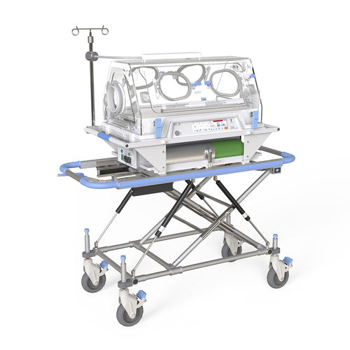 运输新生儿保育箱 - TI-2100 series - Ningbo David Medical Device - 带滑轮 / 可调高度 / 带触摸屏