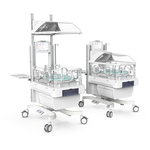 带滑轮保育箱 - YP-3100B - Ningbo David Medical Device - 可调高度 / 带触摸屏 / 带监护仪