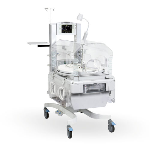 带滑轮新生儿保育箱 - YP-2008 - Ningbo David Medical Device - 可调高度 / 带监护仪 / 带收纳