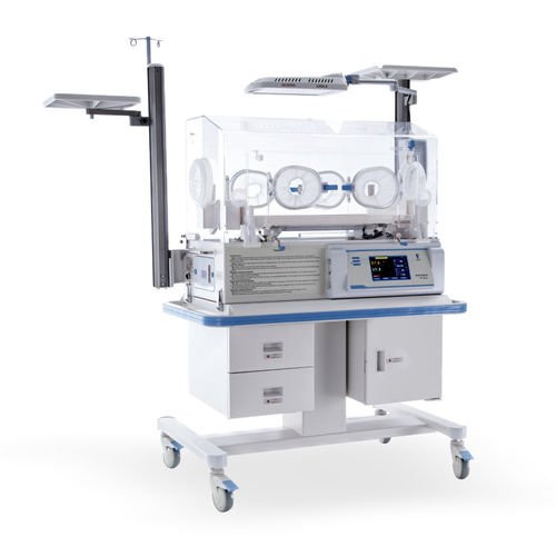带滑轮新生儿保育箱 - YP-600D - Ningbo David Medical Device - 带触摸屏 / 带光疗灯 / 带秤