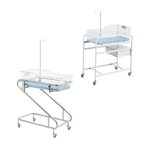 带滑轮医用婴儿床 - YC-B - Ningbo David Medical Device - 带输液架 / 带收纳 / 不锈钢