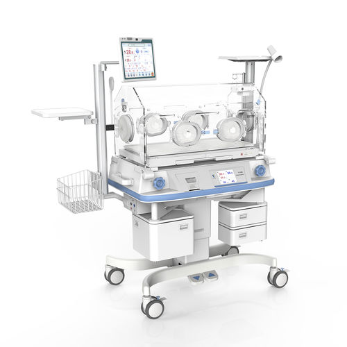 带滑轮保育箱 - YP-2200B - Ningbo David Medical Device - 可调高度 / 带触摸屏 / 带监护仪