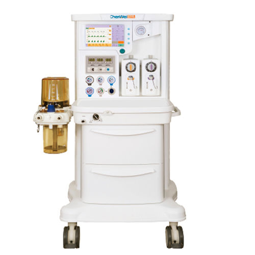 麻醉工作站推车 - CWM-RC - Nanjing Chenwei Medical Equipment Co.,Ltd - 带呼吸监控 / 带呼吸机 / 带电动气体混合器