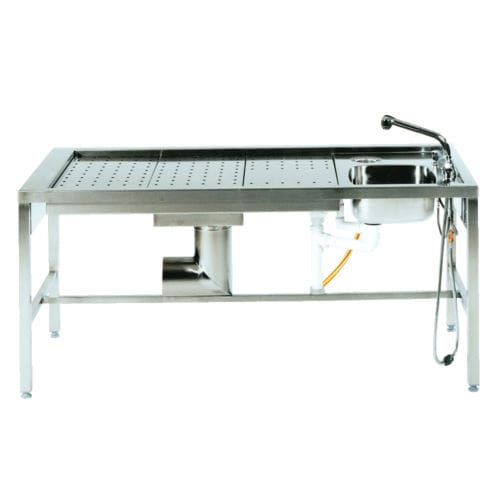 工作桌 - ZT HS 501 - UFSK INTERNATIONAL GmbH & Co. KG - 肉眼检查 / 长方形 / 带水槽