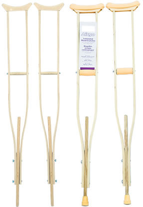 腋下拐杖 - Airgo® Laminated Wood - AMG Medical - 成人 / 可调高度