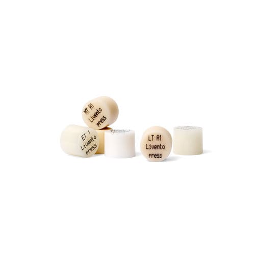 玻璃陶瓷牙科材料 - Livento® press - Cendres+Métaux SA   - 焦硅酸锂 / 用于牙嵌 / 用于牙齿填补物
