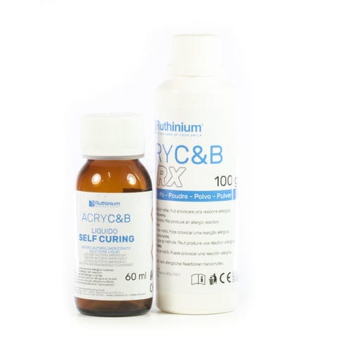 丙烯塑料牙科材料 - ACRY C&B RX - Ruthinium Group - 用于牙科造影 / 粉末 / 液体