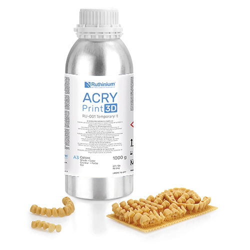 树脂材质牙科材料 - ACRY RU-001 - Ruthinium Group - 用于3D打印 / 光聚合 / 生物相容性