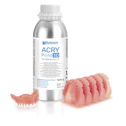 树脂材质牙科材料 - ACRY RU-004 HI - Ruthinium Group - 用于3D打印 / 用于假牙制造 / 光聚合