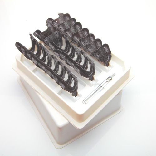 部分牙齿口腔印模托盘 - TD0303 - DENTAL MARKET s.r.l.   - 带孔