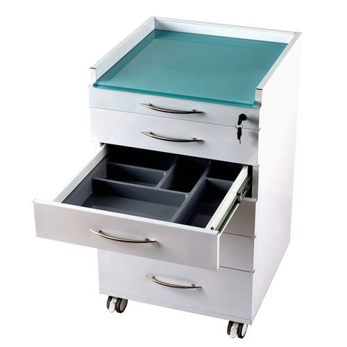 牙科器械柜 - Foshan Roson Medical Instrument - 带滑轮 / 带抽屉 / 不锈钢