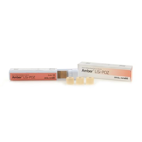 氧化锆牙科材料 - Amber® LiSi-POZ - HASS CORP   - 焦硅酸锂 / 牙齿修复 / 用于牙冠