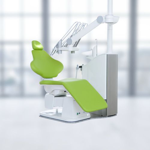 紧凑型牙科治疗设备 - Heka Dental - 带电动机械椅 / 带器械架 / 蓝色