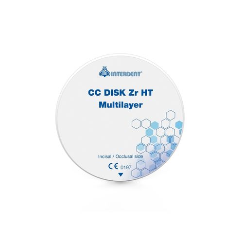 氧化锆牙科材料 - CC Disk Zr HT Multilayer - Interdent - 用于陶瓷分层 / CAD/CAM / 铣削