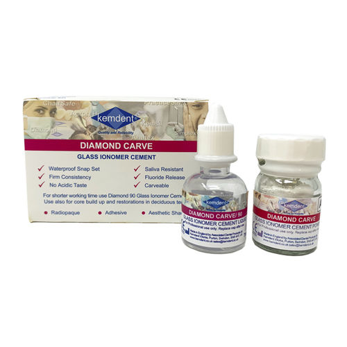 根管充填牙齿胶粘剂 - DIAMOND CARVE A3  - KEMDENT ASSOCIATED DENTAL PRODUCTS LTD   - 玻璃离聚物