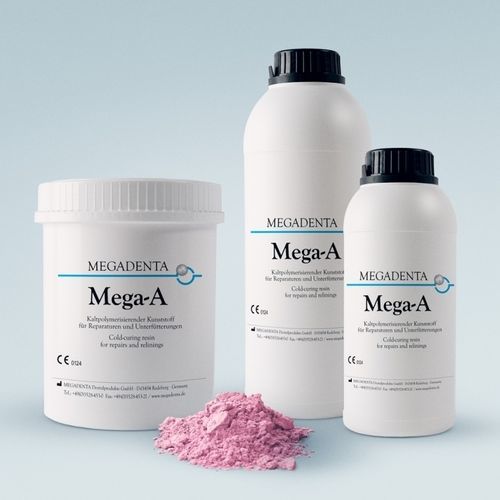 树脂材质牙科材料 - MEGA-A - MEGADENTA Dentalprodukte GmbH   - 义齿 / 用于假牙制造 / 粉末