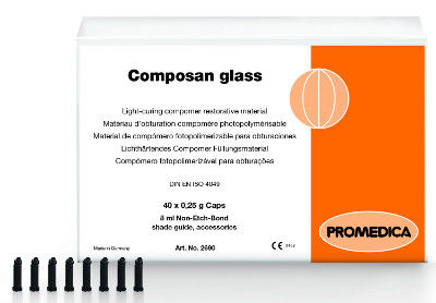 复合体牙科材料 - Composan glass - Promedica Dental Material GmbH   - 玻璃离聚物 / 氟化物 / 用于根管充填