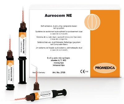 牙桥牙齿胶粘剂 - Aureocem NE - Promedica Dental Material GmbH   - 用于牙冠 / 用于牙嵌 / 用于牙齿填补物