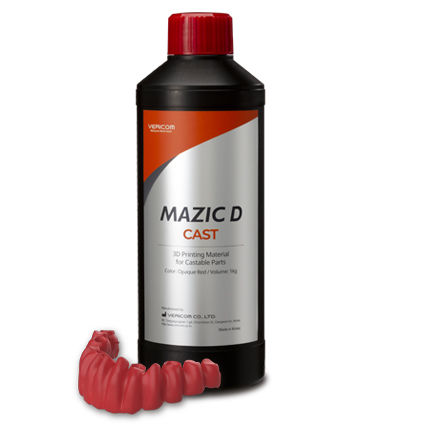 树脂材质牙科材料 - MAZIC D CAST - VERICOM Co., Ltd.   - 流动式 / 用于3D打印 / 不透明