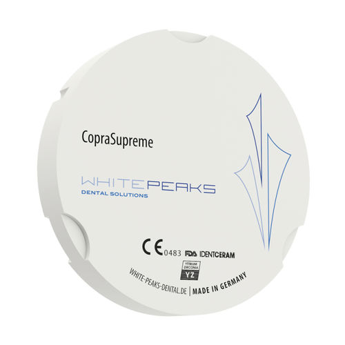 氧化锆牙科材料 - CopraSupreme 95 - Whitepeaks Dental Solutions GmbH - 牙齿修复 / 半透明 / 白色