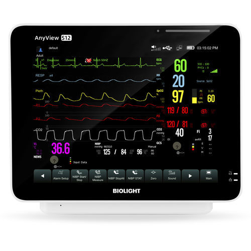 便携式病人监护仪 - S12 - Guangdong Biolight Meditech - 紧凑型 / 推车式 / RESP