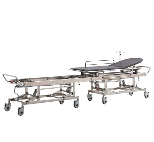 病人转移担架车 - E-7 - Hebei Pukang Medical Instruments - 手动 / 可调高度 / 椅背可调