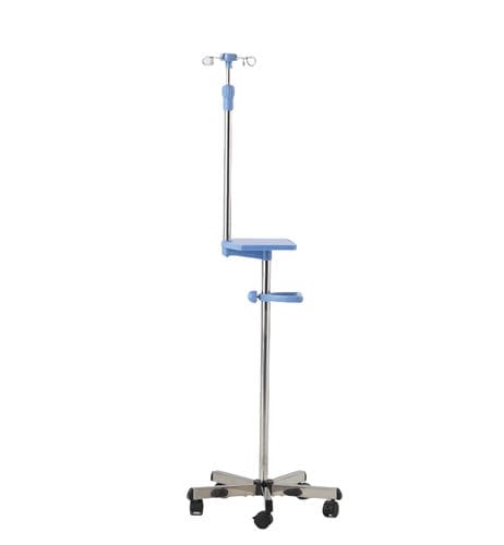 带滑轮输液架 - R-2 - Hebei Pukang Medical Instruments - 2 个钩子 / 用于床 / 可调高度