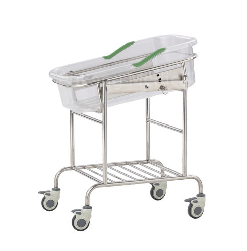 倾斜医用婴儿床 - B-36 - Hebei Pukang Medical Instruments - 带滑轮 / 不锈钢 / 透明