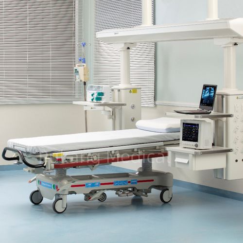 急救担架车 - E-8 - Hebei Pukang Medical Instruments - 液压 / 特伦德伦伯卧位 / 反特伦德伦伯卧位